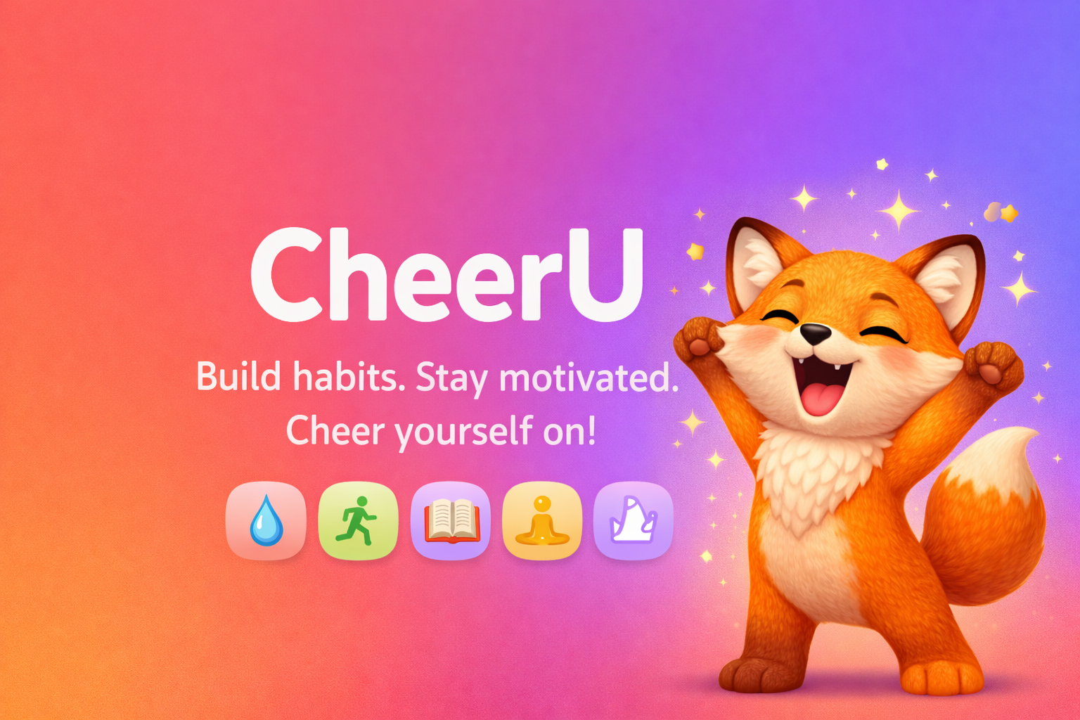 CheerU, Luna the fox mascot and your personal motivation coach